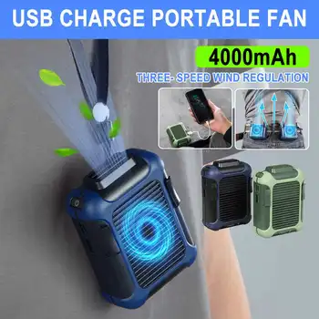 

Hands Free Neck Band Fan Hands-Free Hanging Waist Fan USB Rechargeable Mini Handheld Portable Small Fan Can Charge Mobile Phone