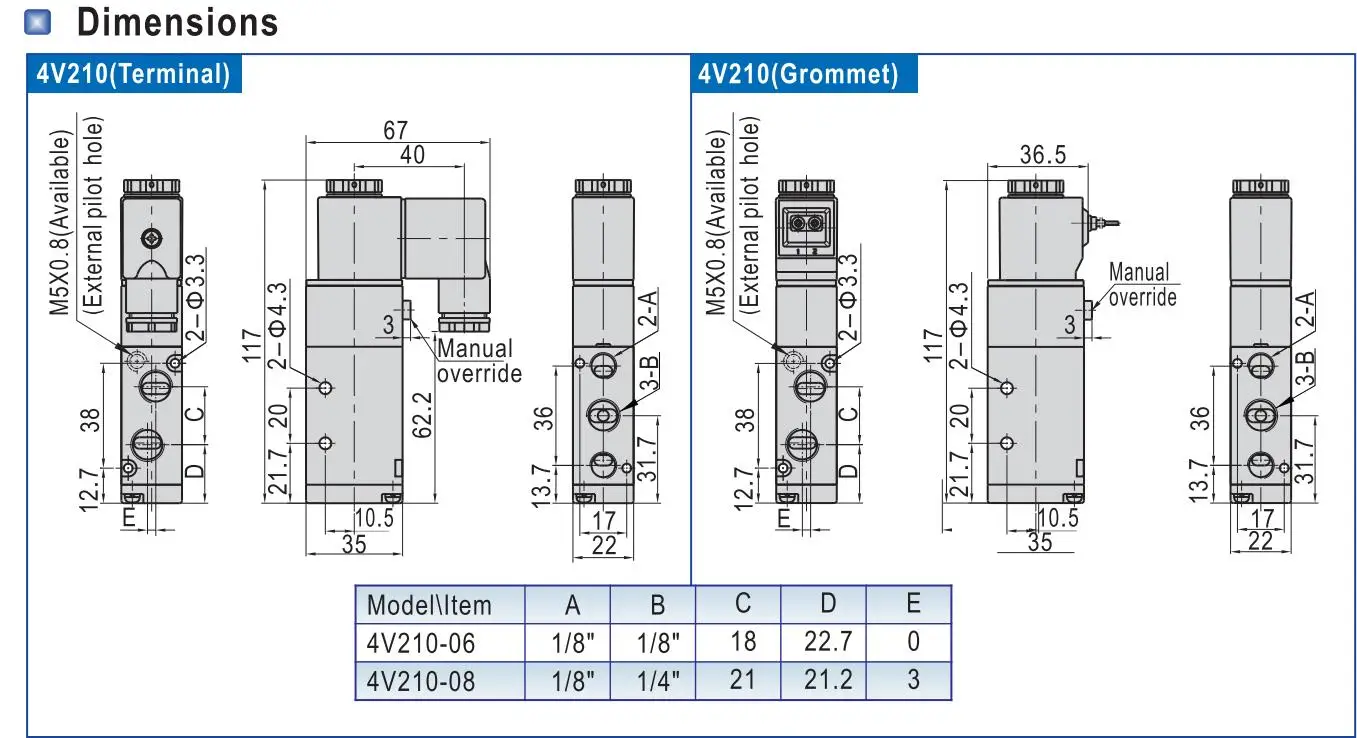 4V210-08Air электромагнитный клапан 5 ходовой порт 2 Позиции газовый пневматический электрический магнитный клапан 12 В 24 в 220 в порт 1/" электромагнитный клапан