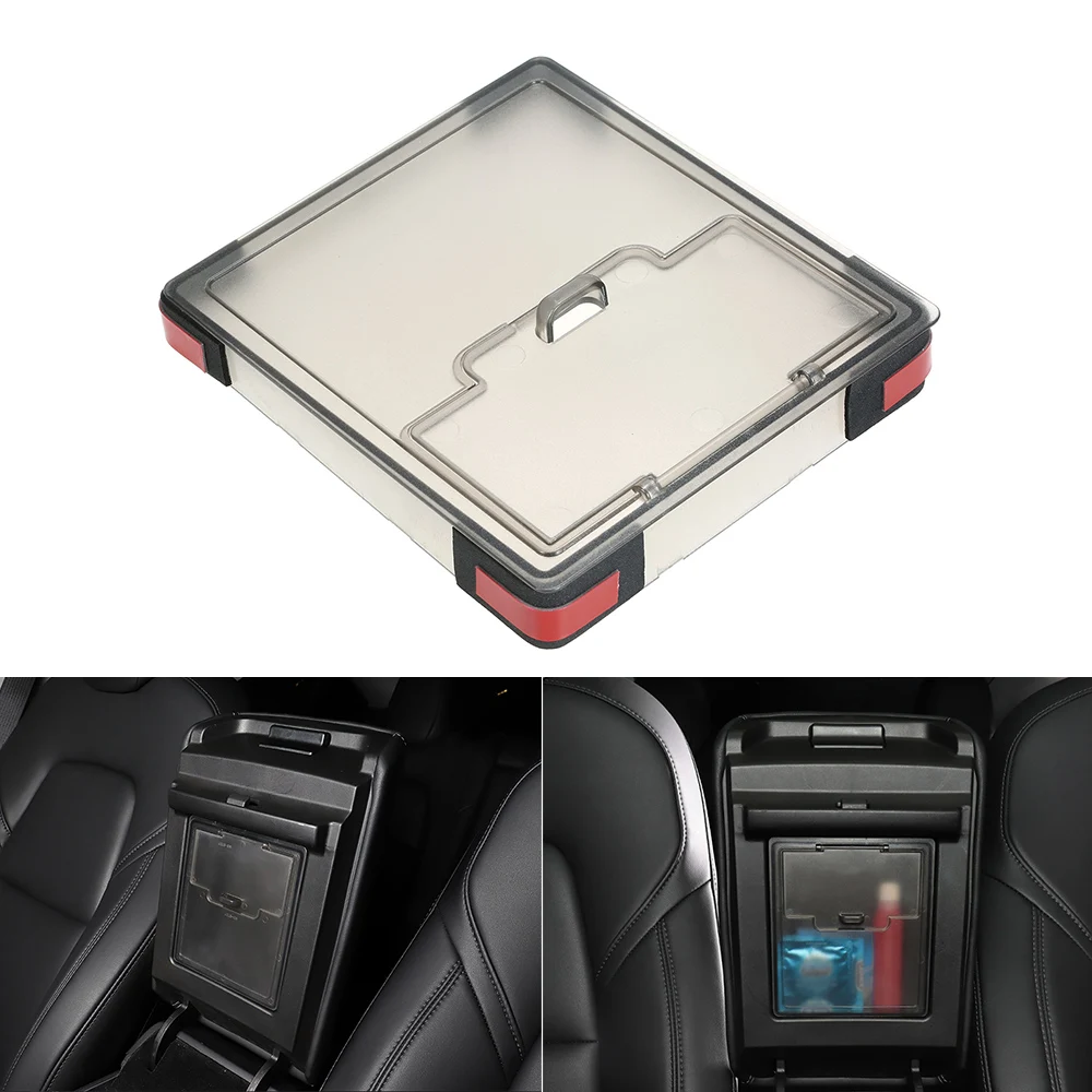 Авто Стайлинг ящик для хранения в подлокотнике автомобиля Органайзер контейнеры прозрачный скрытый держатель коробка Замена для Tesla модель 3