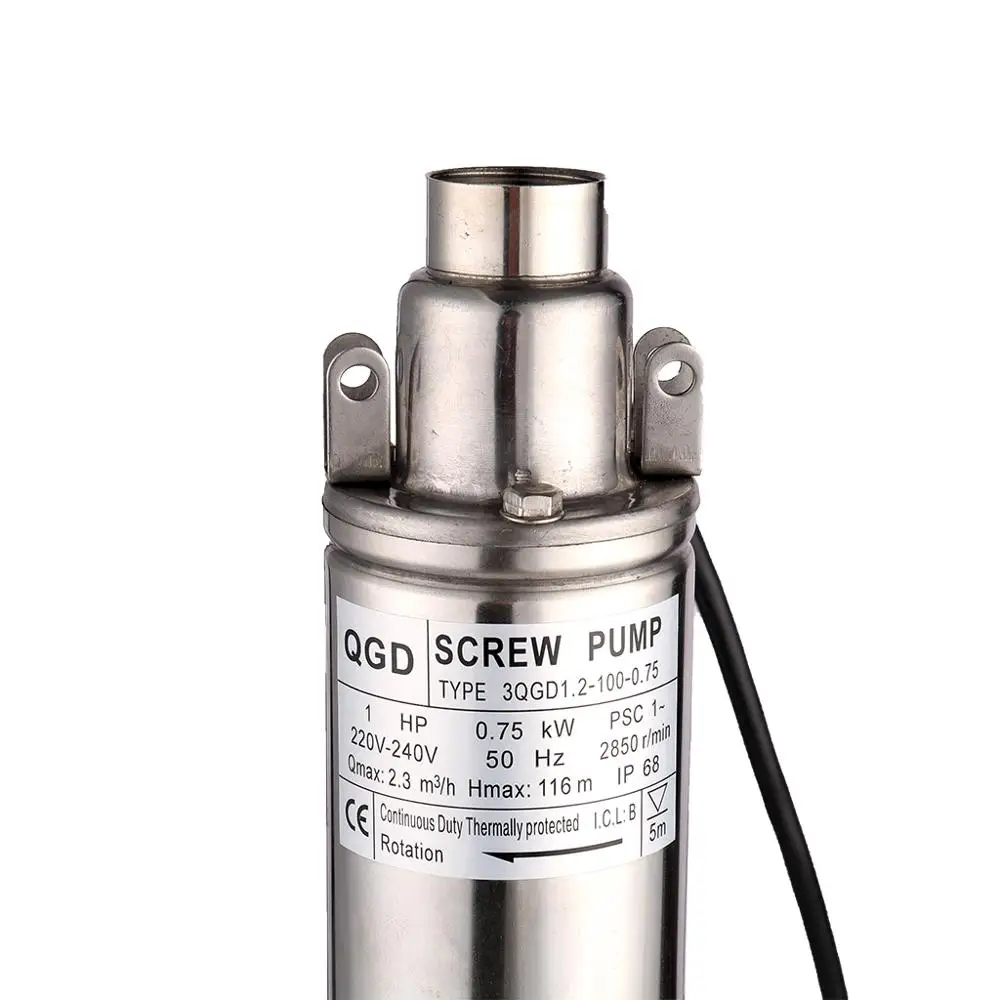 SHYLIYU " отверстие из нержавеющей стали винт Pump220V/50Hz 1 Hp глубокая скважина погружной водяной насос головка 116 м 1" выход роторный водяной насос