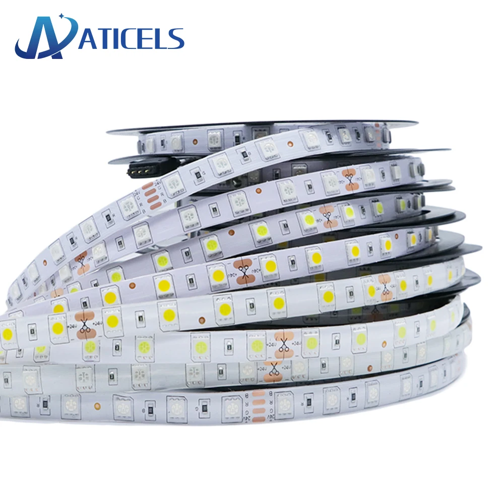 #Best DC24V LED Strip SMD 5050 60leds m 5M Flexible Strip Light IP20 IP65 waterproof RGB Whiite warm white Red Green Blue