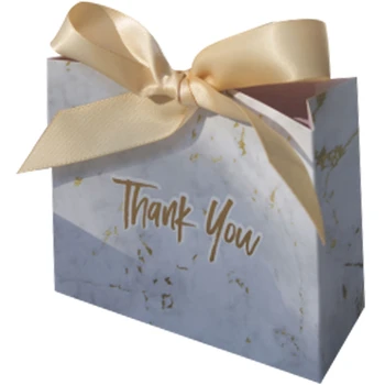 

New Creative Marble Gift Bag Box for Party Baby Shower Paper Chocolate Boxes Package/Wedding Favours Candy Boxes 50PCS