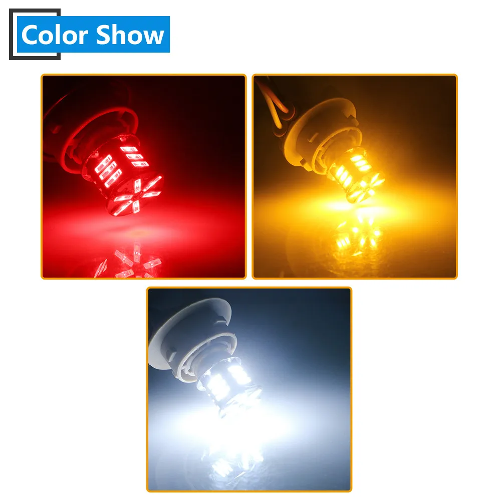2X P21w 1156 BA15S 7014 21 SMD СВЕТОДИОДНЫЙ P21/5W 1157 BAY15D 840Lm белая автомобильная лампа заднего