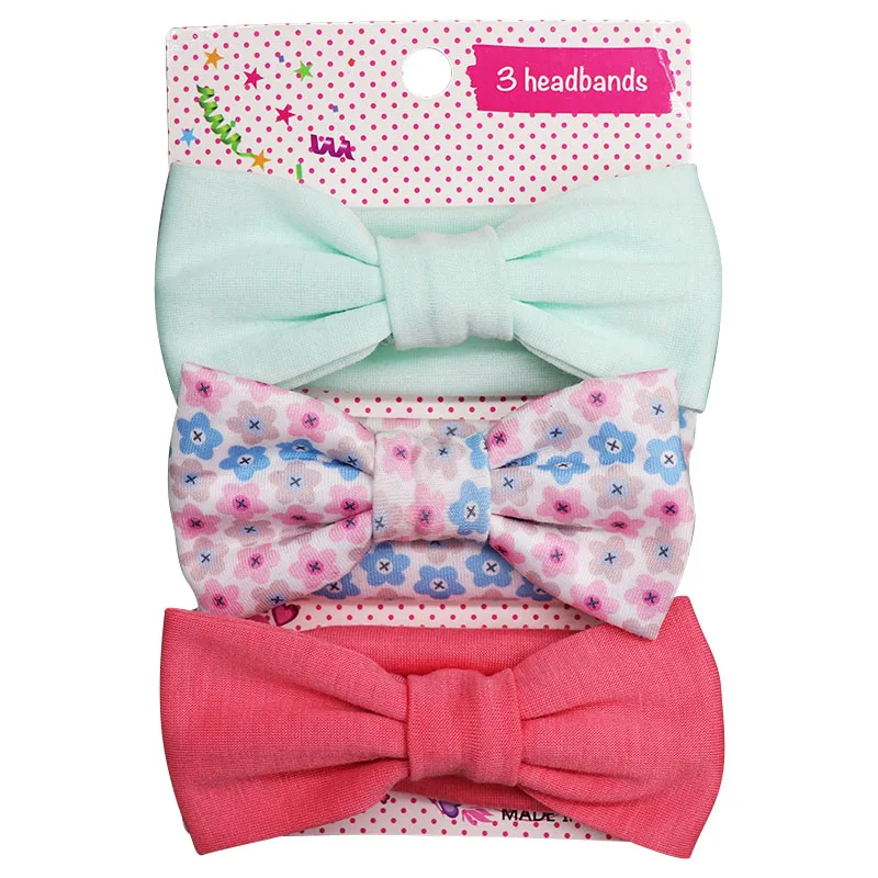 new born baby accessories	 3Pcs/set Baby Headband Floral Solid Color Dot Printed Pink Bows Newborn Baby Girl Headband Hair Accessories Girls Turban child safety seat Baby Accessories