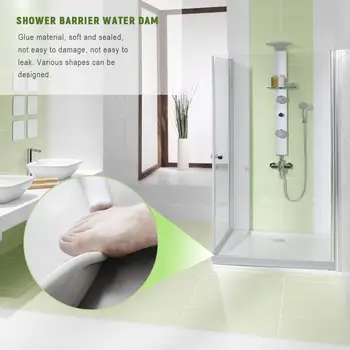 

Collapsible Rubber Shower Threshold Water Stopper Strip Shower Barrier Water Retention Threshold for Home Bathroom 30E