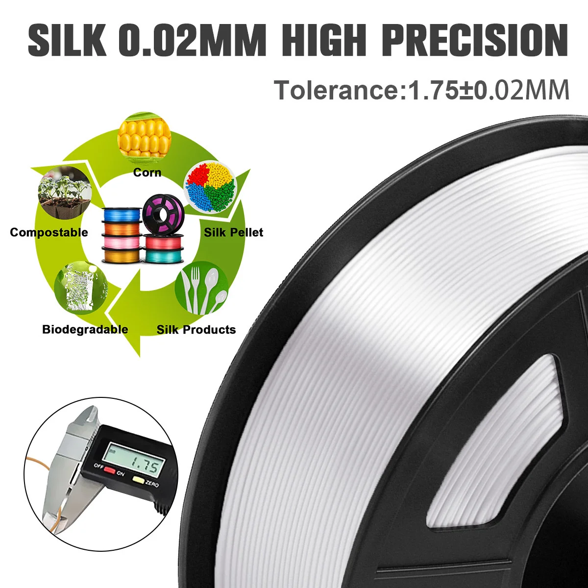 SILK 3D Printer Filament 1KG 1.75MM Suitable For All Types Of FDM3D Printers SILK Texture 3D Printing Materials BELIVEER 3D sunlu pla