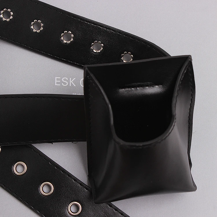 Black PU Leg Strap Garter Faux Leather Harness Waist Belts Punk Harajuku Waist Bag for Cigarette Case Sexy Street Waistband