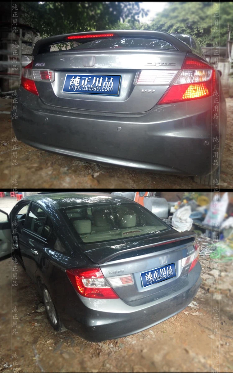 Подходит для Honda Civic 9/9. 5 ABS клип-на удар-бесплатно SI стиль задний спойлер заднего крыла 12-16