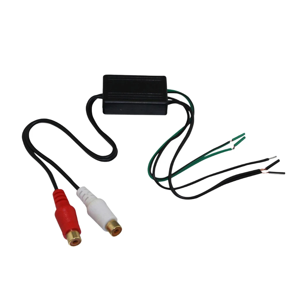 AUDIO VIDEO CAR SPEAKER WIRE TO RCA HI/LOW ADAPTER CONVERTER LINE LEVEL OUTPUT