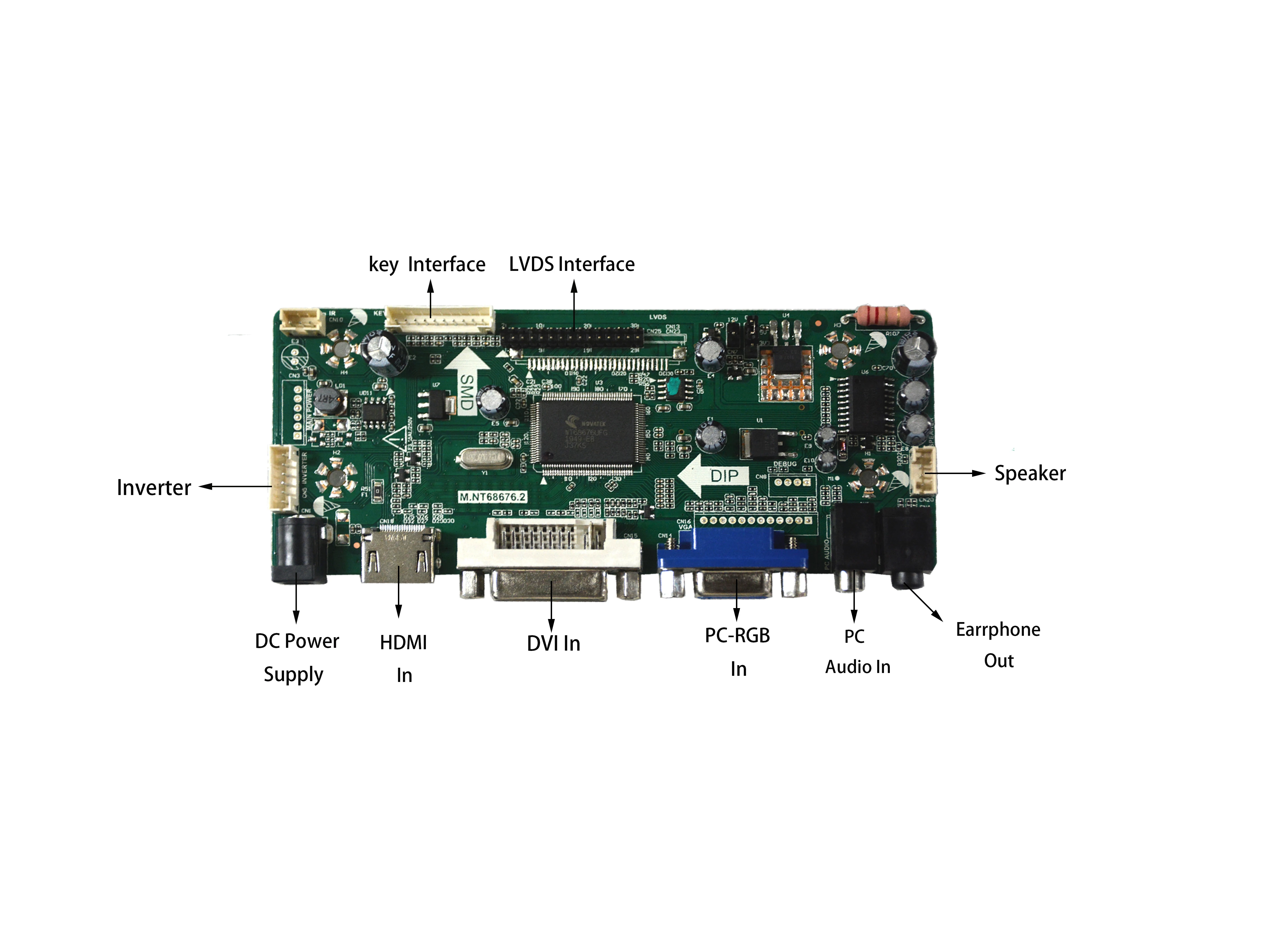 Placa de controlador LCD compatível com HDMI, VGA, DVI, monitor, 4CCFL LVDS, 23,6 