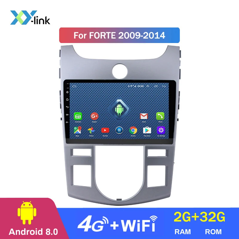 9 дюймов Android 2.5D ips автомобильный DVD gps для KIA Forte Cerato 2008- Автомобильный Радио gps навигация головное устройство встроенный wifi - Цвет: 4 CORES 2G RAM