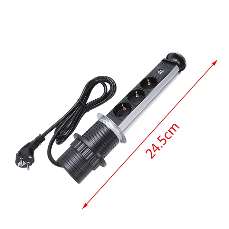 Standard Wall Power Socket Kitchen Office Desktop Socket Countertop Point Pull Retractable Socket Outlet