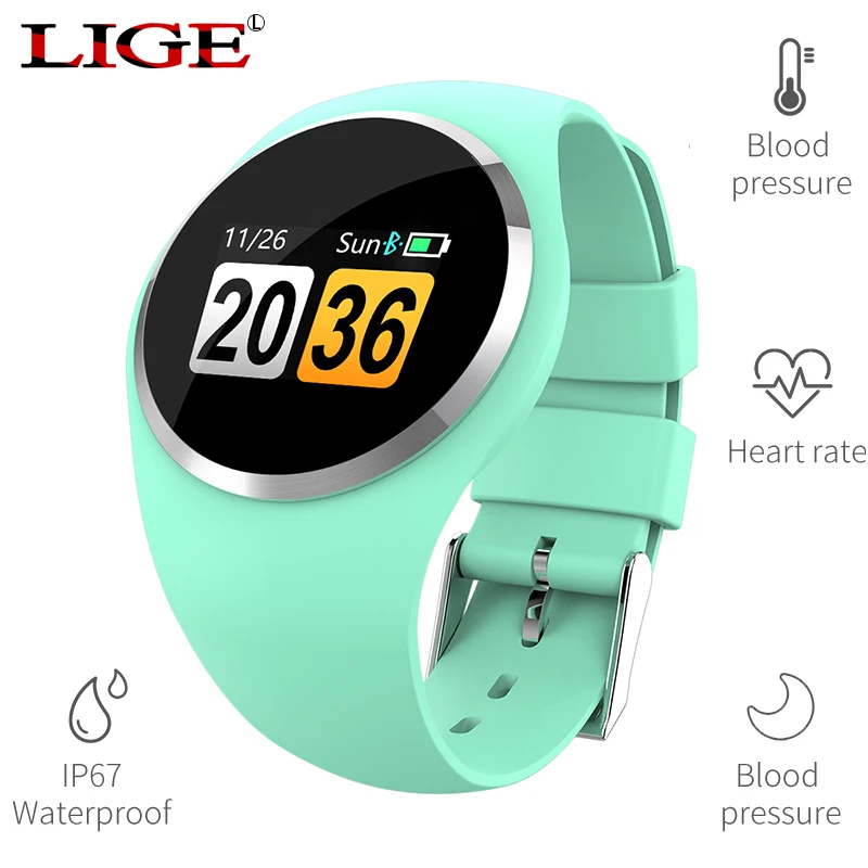 LIGE New Bluetooth Lady Smart Watch Fashion Women Heart Rate Monitor Fitness Tracker Smartwatch APP Support For Android IOS