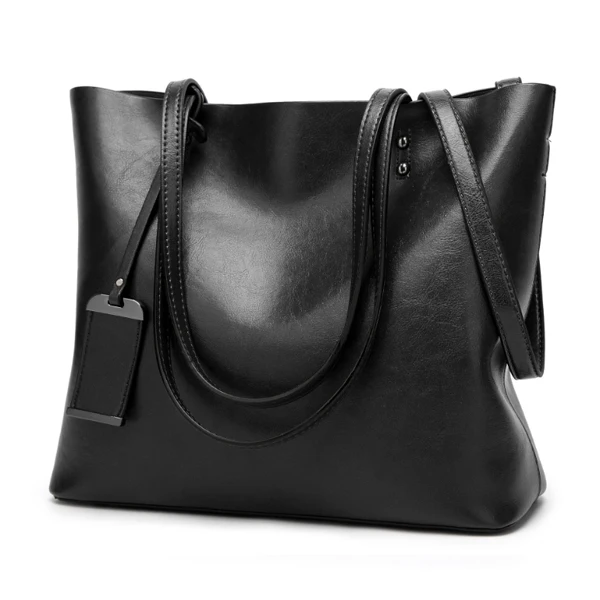ACELURE, одноцветные сумки через плечо для женщин, мягкие Повседневные Сумки из искусственной кожи для женщин, универсальные дамские сумки с высокой вместительностью - Цвет: Black