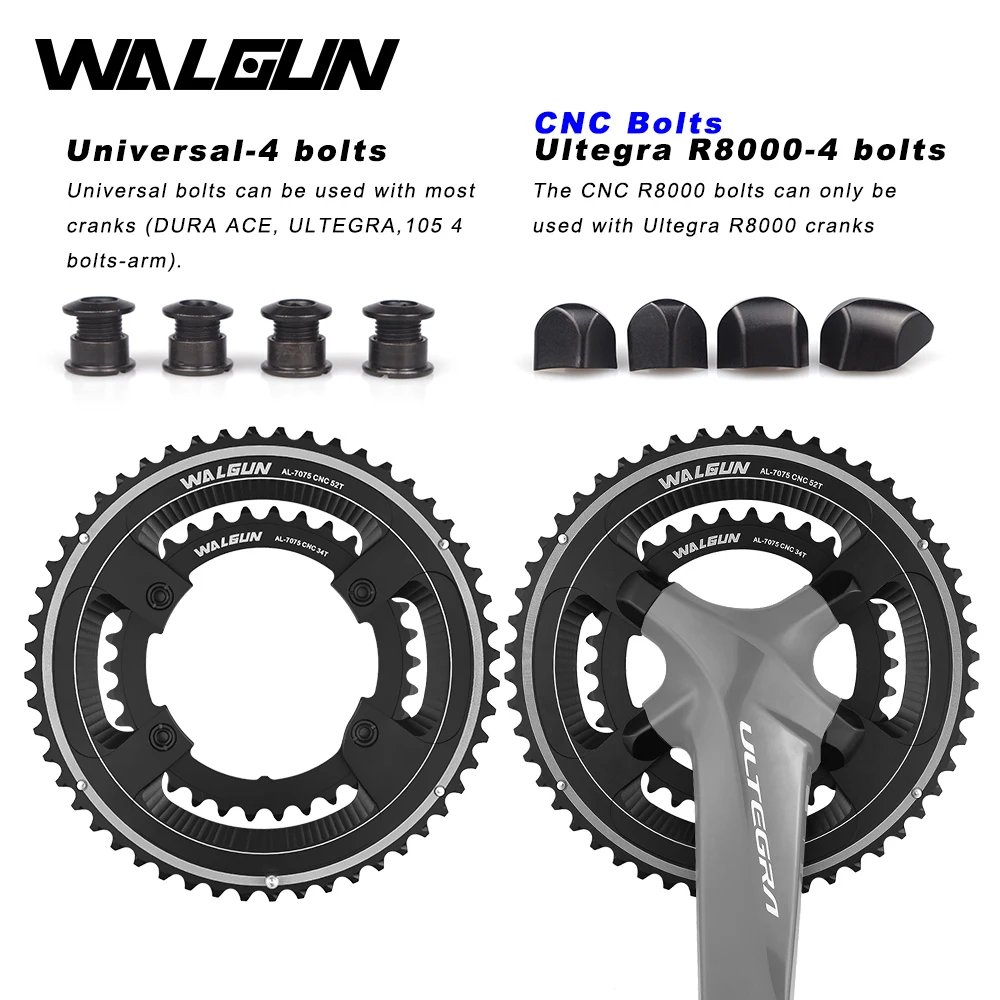 Велосипедная двойная Звездочка 2022 WALGUN Ultegra R8000 105 R7000 110bcd 50t 34t 52t 36t 53t 39t для