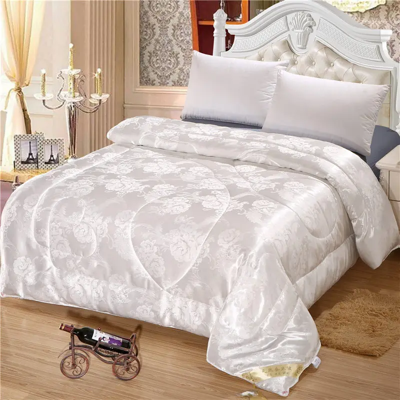 Silk Spring Autumn Quilt Cozy Comforter Duvet Full size Blanket Quilt jacquard Bedding Natural/Mulberry bed comforter silk quilt