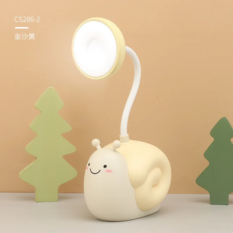 New Cute Fun Snail Desk Lamp Pen Holder Led Students And Children Reading And Learning Small Desk Lamp USB Charging Night Lamp star wars night light Night Lights