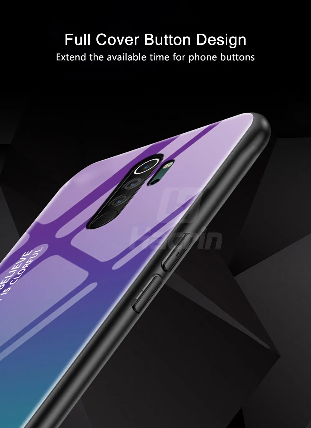 Для Xiaomi Redmi Note 8 Pro Чехол с градиентным закаленным стеклом противоударный чехол-бампер для телефона для Redmi Note 8 Note8 Pro Чехол