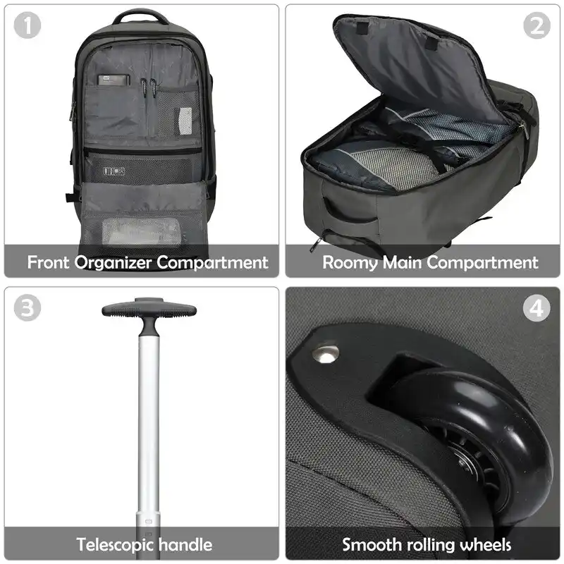 backpack with handle and wheels
