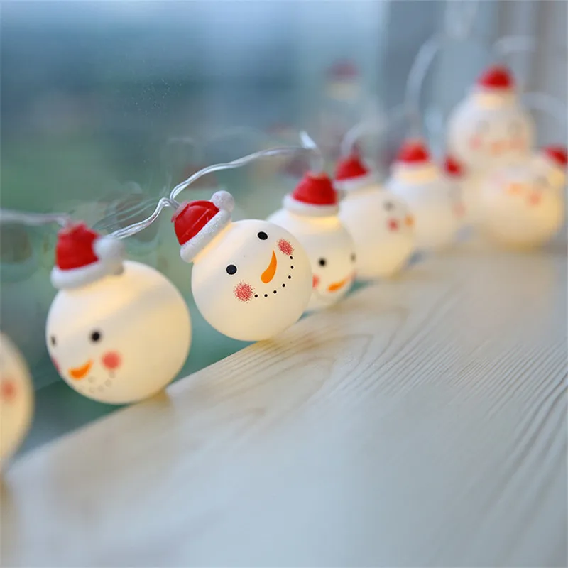 

LED Snowman Lights Warm White Lantern String Christmas Decoration New Year Holiday Cute Snowman Pendant Light Decor for Home