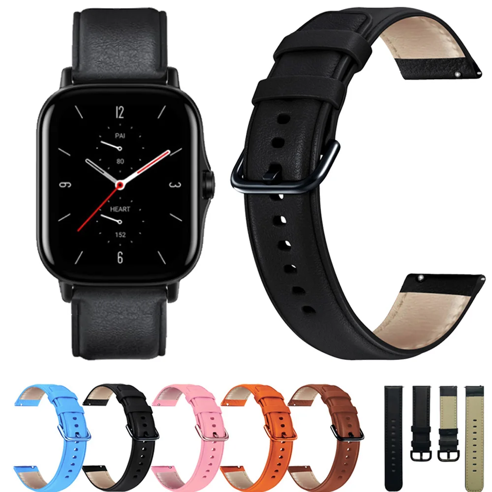 Cinturino In Vera Pelle Per Huami Amazfit Bip U Pro Pop Gts 2 Mini 2E Cinturino 20Mm Larghezza Cinturino Correa Amazfit Bip Ремешок