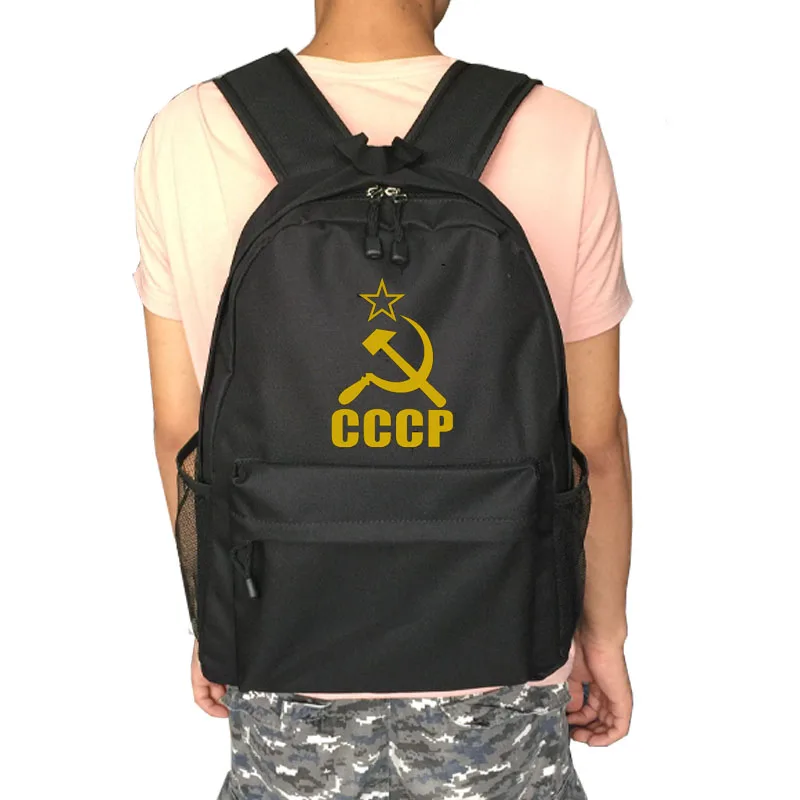 CCCP рюкзак для женщин и мужчин noctilucous школьный рюкзак - Цвет: style1 BLACK