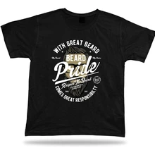 Barba orgullo viene gran responsabilidad vintage estilo camiseta diseño regalo Streetwear Casual camiseta