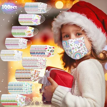 

100PC Mascarillas Máscara Children's mask Disposable Face Mask Industrial 3Ply Ear Loop Headband маска на рот mondkapjes