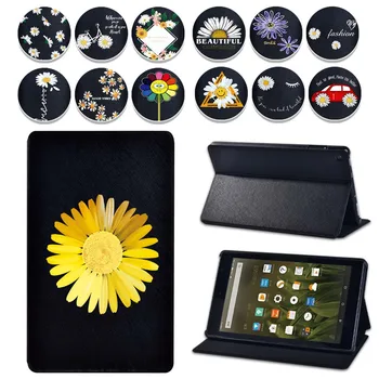 

Daisy Leather Flip Tablet Cover Case for Amazon Fire 7(5th/7th/9th Gen)/HD 8(6th/7th/8th Gen)/HD 10(5th/7th/9th Gen)with Alexa