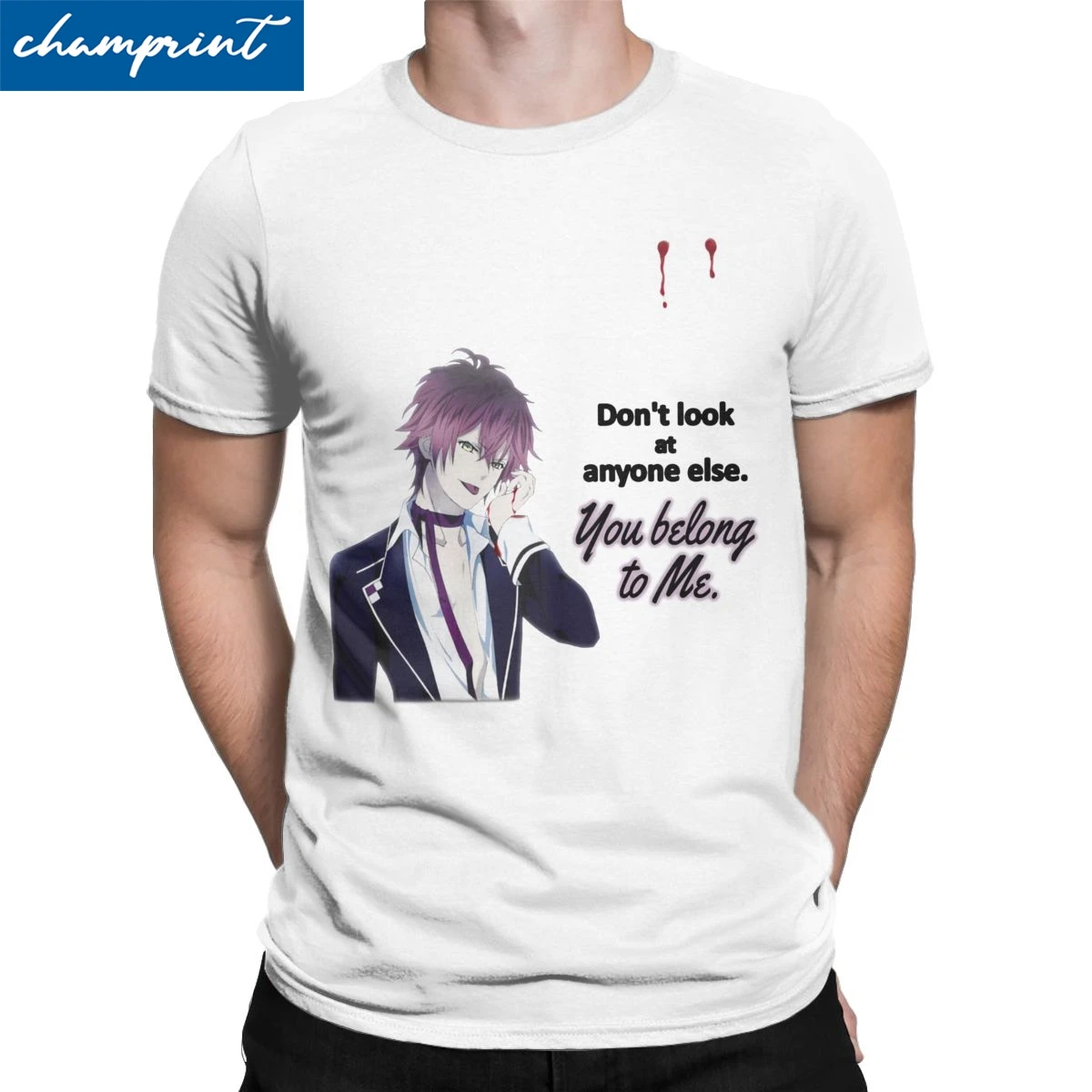 Мужские футболки Аниме Ayato Sakamaki Husbando топы с коротким рукавом и вырезом лодочкой