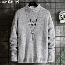 HENCHIRY осенне-зимний мужской свитер большого размера свитера для мужчин свитер Мужская Клетчатая приталенная Мужская рубашка бренд Knitte M4