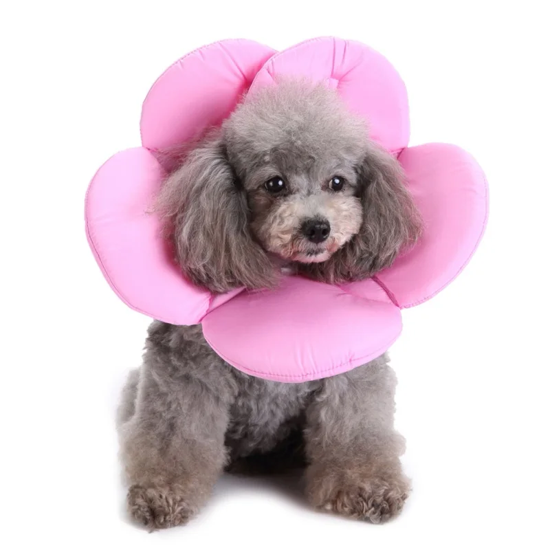 Розовый Спасательный Pet Cone e-ошейник для кошек и собак цветок елизания мягкий лавсан губка наполнение защитный ошейник пакет - Цвет: Розовый