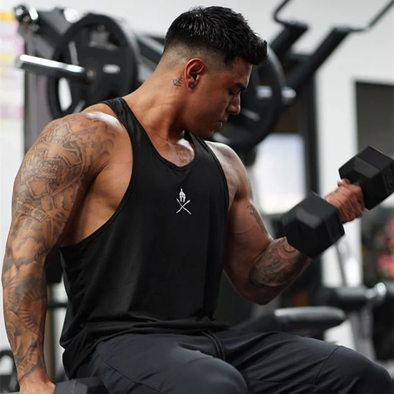 Летний Стиль мышцы fitnesss Спорт Бег майка Мужской без рукавов Топы Мода Повседневная дышащая брендовая одежда