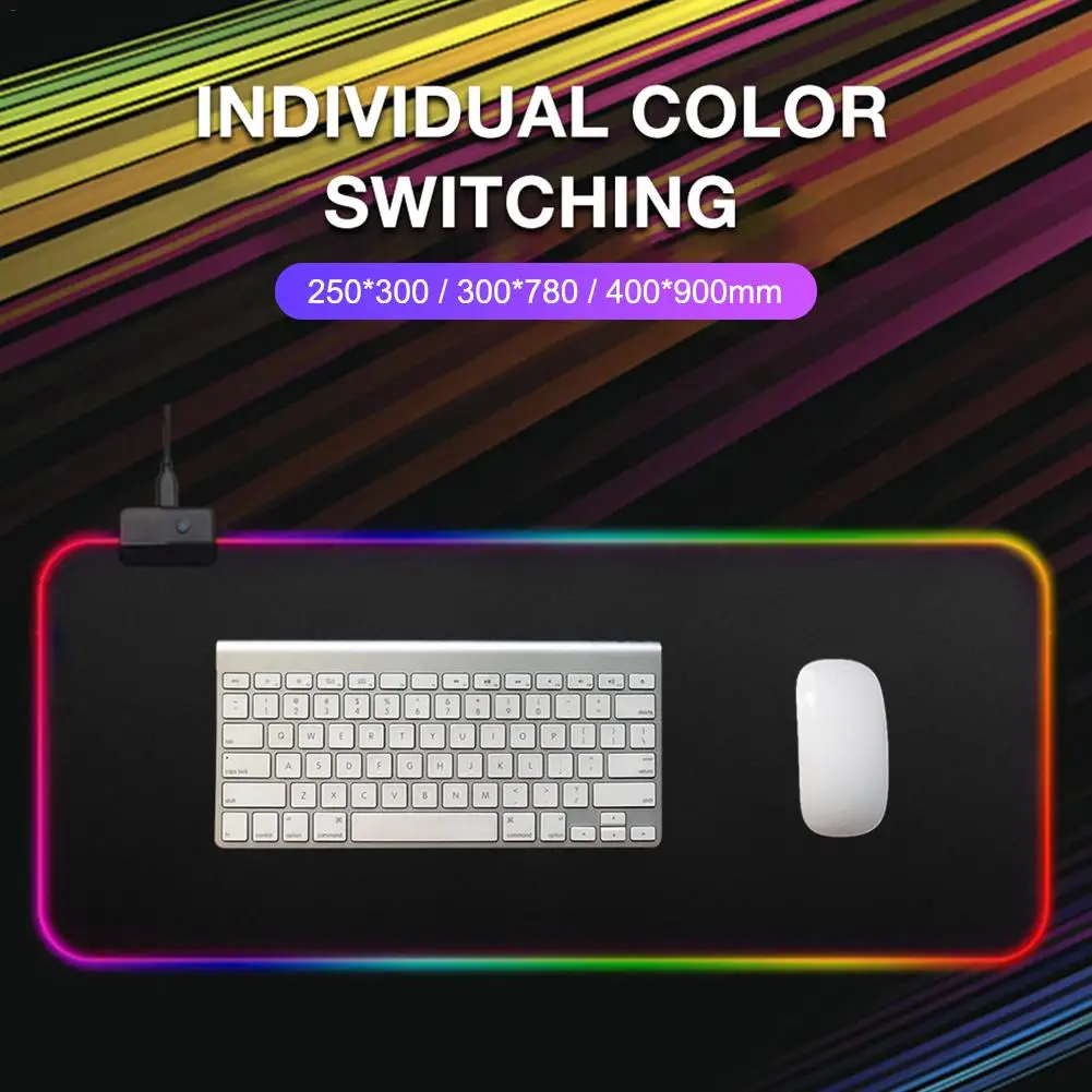Красочный игровой коврик для компьютерной мыши RGB большой коврик для мыши с подсветкой коврик для ноутбука PC Mausepad