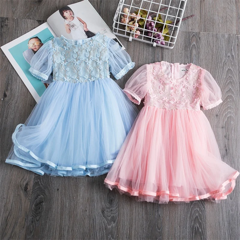 New Summer Flower Girl Dress Lace Tutu Kid Princess Party Baby Casual Girls Vestidos Kids For | Детская одежда и обувь