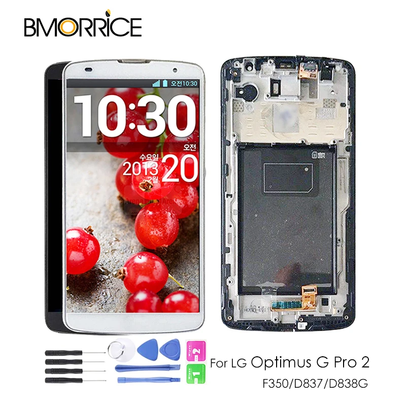 5 9 ''ЖК-дисплей для LG Optimus G Pro 2 F350 D837 D838 ЖК-дисплей сенсорный экран с/без рамки