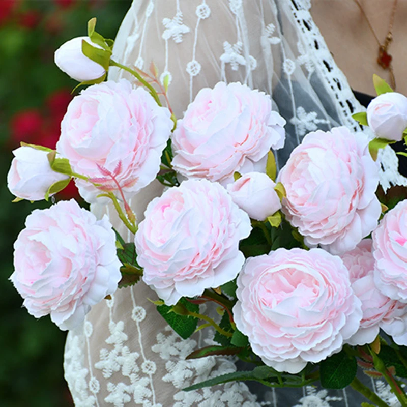 Поддельные цветы 3 головы искусственные украшения Гортензия орнамент лаконичный