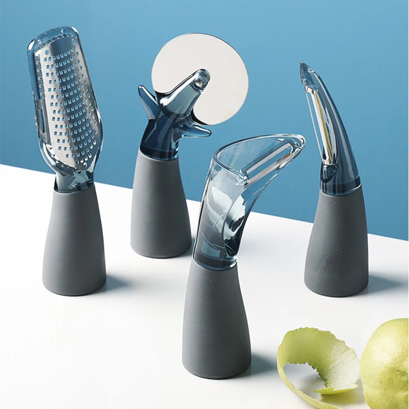 4 шт. TPR нож для фруктов из нержавеющей стали Картофельная терка сыра плоская