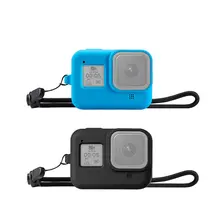 Подходит для Gopro Hero8 черный голый металлический силиконовый защитный чехол с ручным шнурком для Puluz