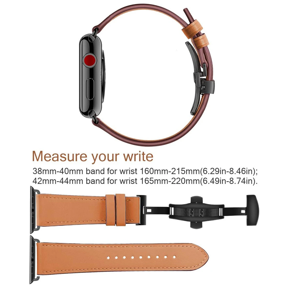 Ремешок из коровьей кожи для Apple Watch band 44 мм iwatch Series 5 4 3 2 1 роскошный стальной