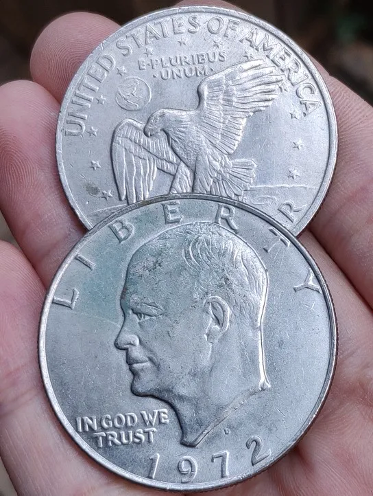 38 мм, натуральная монета, оригинальная коллекция - Цвет: 1972