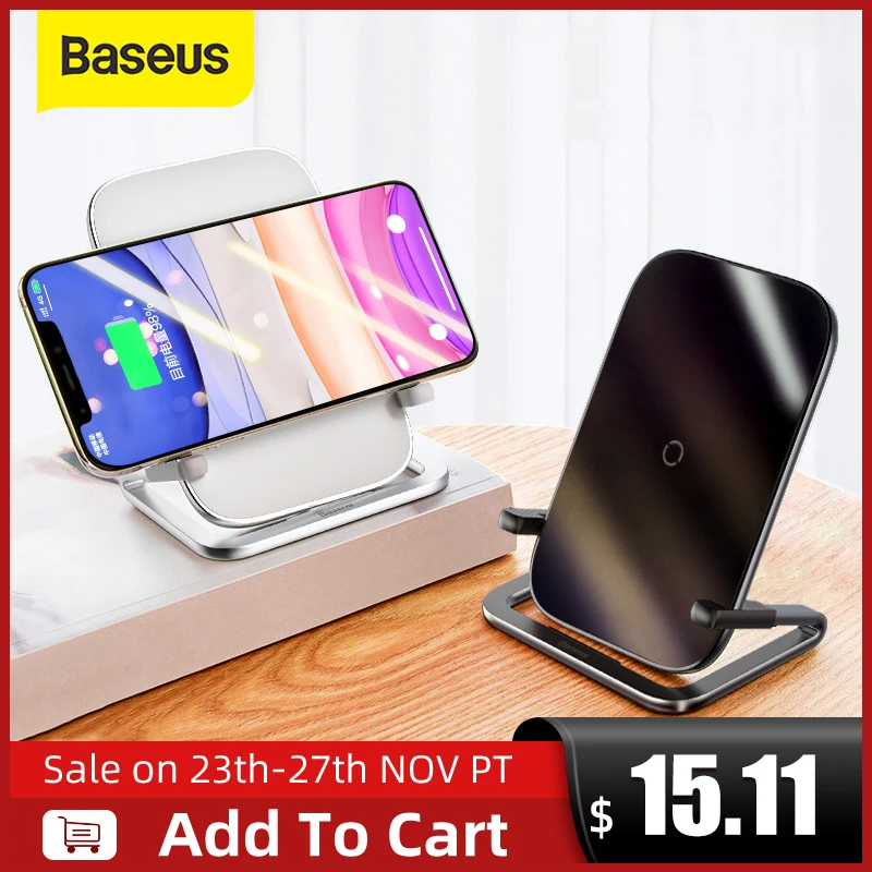 Baseus 15W Qi Wireless Charger Stand Qi Fast Charge Phone Stand Multifunctional Wireless Charging Pad For iPhone 12 Pro Samsung|Wireless Chargers|…