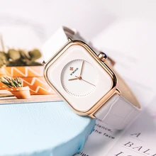  WWOOR 2021 New Top Fashion Brand Women White Leather Watch Square Simple Ladies Quartz Dress Waterproof Wristwatches Reloj Mujer 