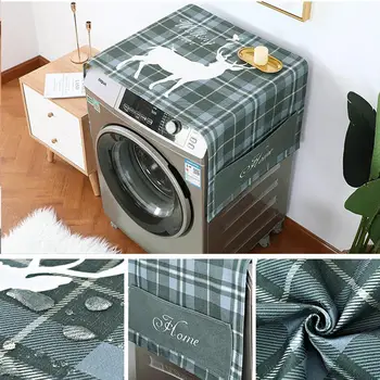 

Geometric Dust Cover for Fridge, Washing Machine, Cat Image Towel, Thick Cotton, Linen, Refrigerator Organizer Kitchen Products