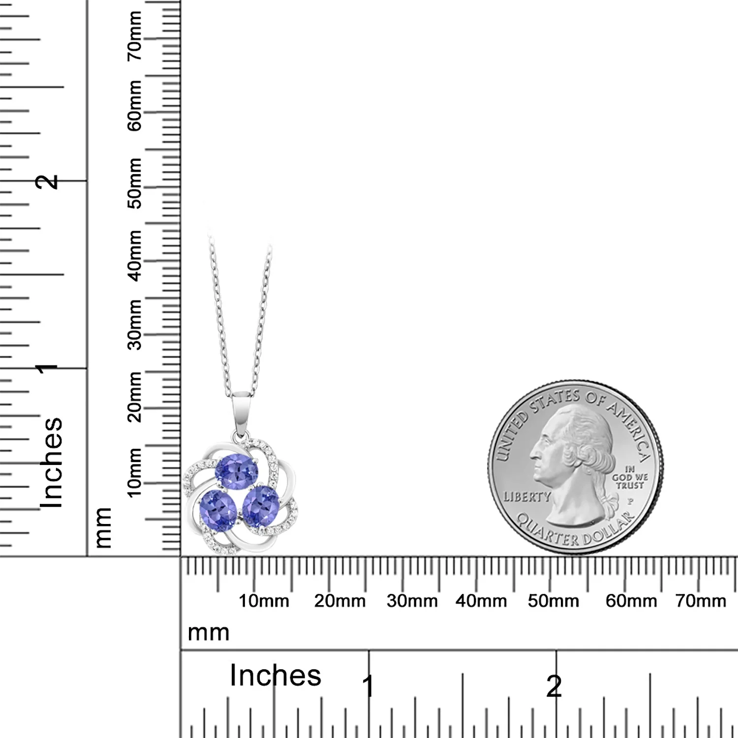 1 70 Ct Синий танзанит 925 пробы серебро 3 каменная винтовая подвеска|pendant 925|pendant