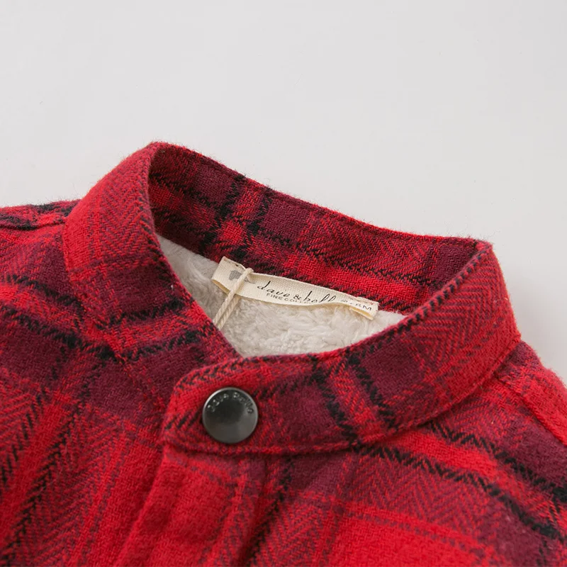 DB12692 dave bella autumn winter infant baby boys fashion plaid shirt kids cotton casual tops children high quality tops