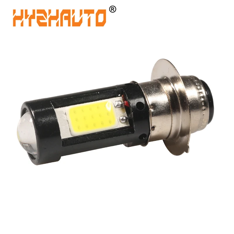 HYZHAUTO 1 Uds H6M PX15D Moto bombilla P15D LED faro de la motocicleta Hi-Lo haz Moto Scooter faro ATV Luz de niebla blanco 12-30V