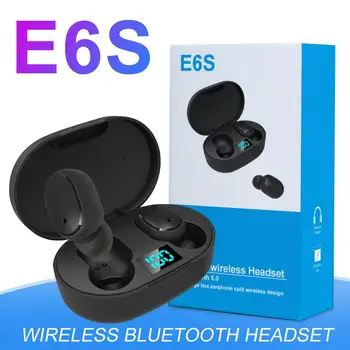 New E6s Smart Digital Display Bluetooth Headset Wireless Mini HIFI Stereo in-Ear Waterproof Sports Earphone 1