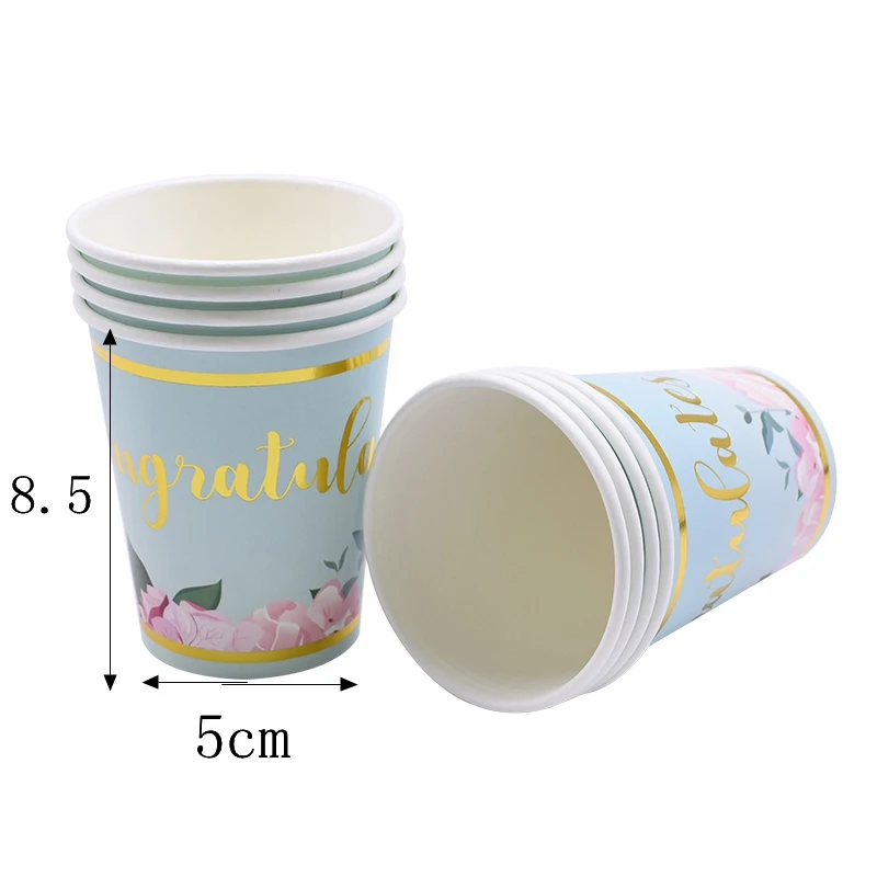 8pcs cups Бронзовые столовые приборы с золотой пластиной одноразовые трубочки бумажные салфетки Свадебные Плакаты Декор Свадебные вечерние столовые приборы - Цвет: 8pcs cups
