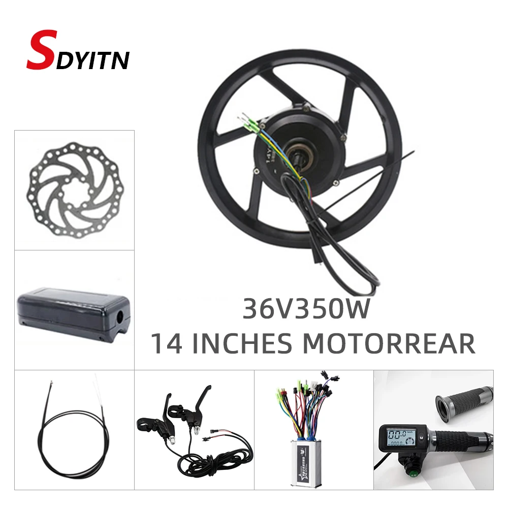 SDYITN 16 дюймов мотор для центрального движения 36V48V 350W мотоцикл комплект